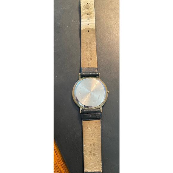 RARE VTG Brushed Metal Tone 37mm Fisura Watch, Black deBeer Europa Band